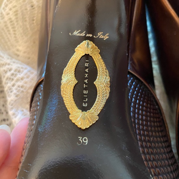 Elie Tahari - Bronze Peep Toe Heels - Picture 9 of 10